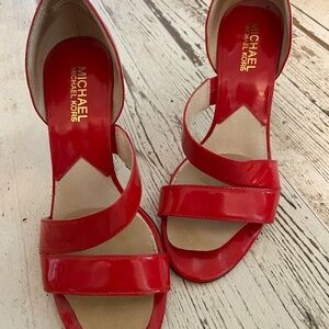 MICHAEL KOORS WOMENS HELS RED PATENT LEATHER
